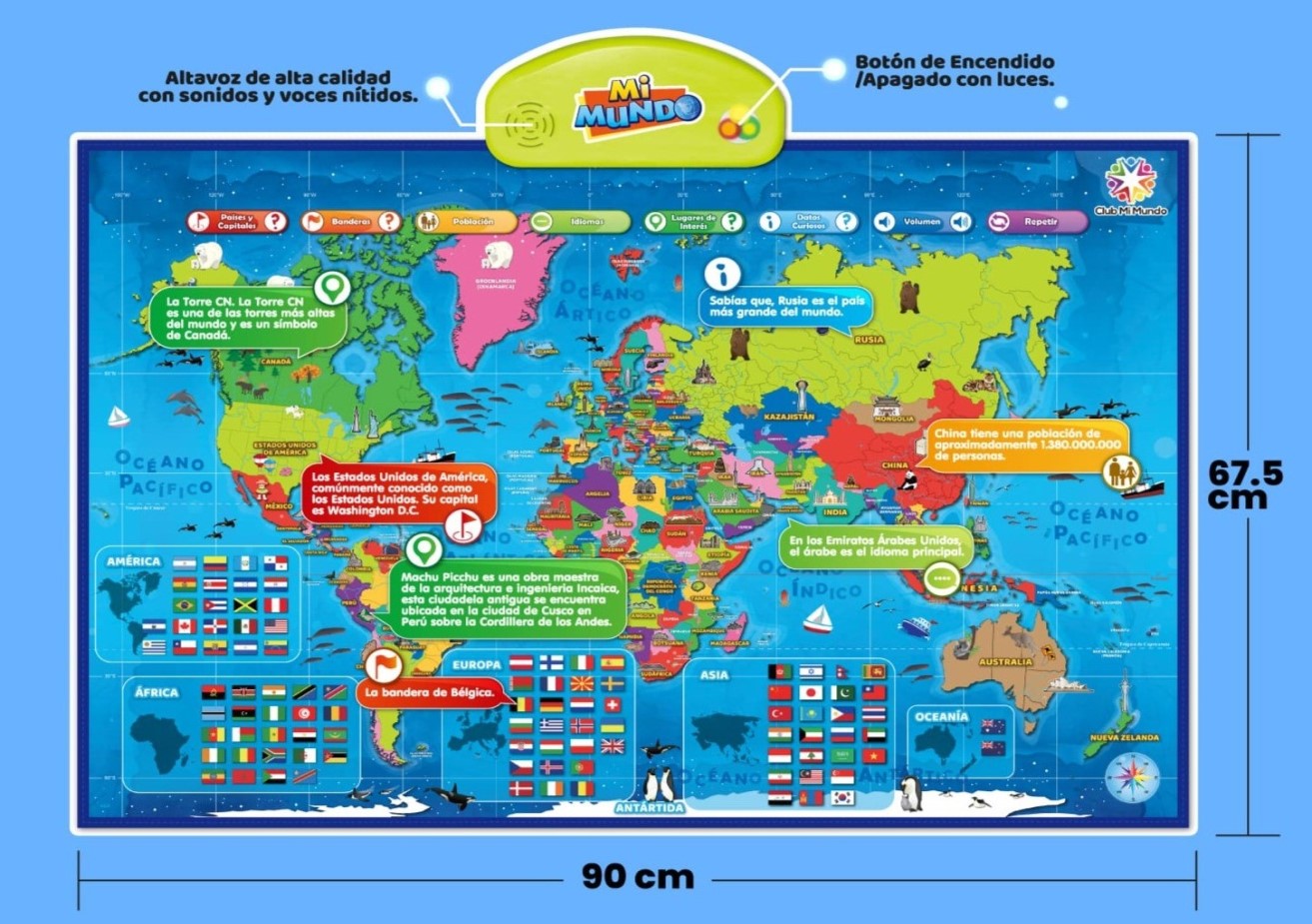 Póster: Banderas del mundo y sus capitales